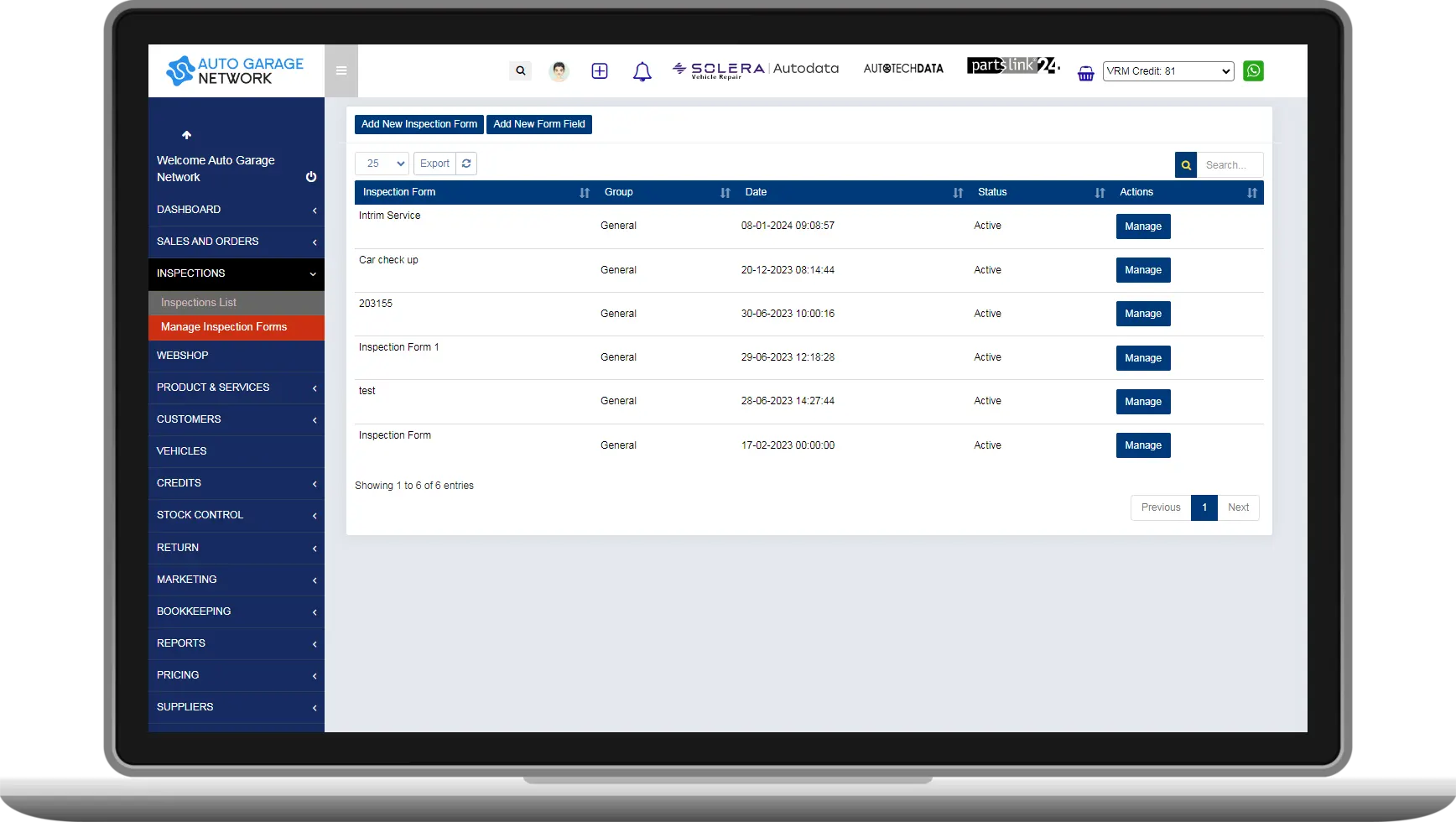 inspection form management
